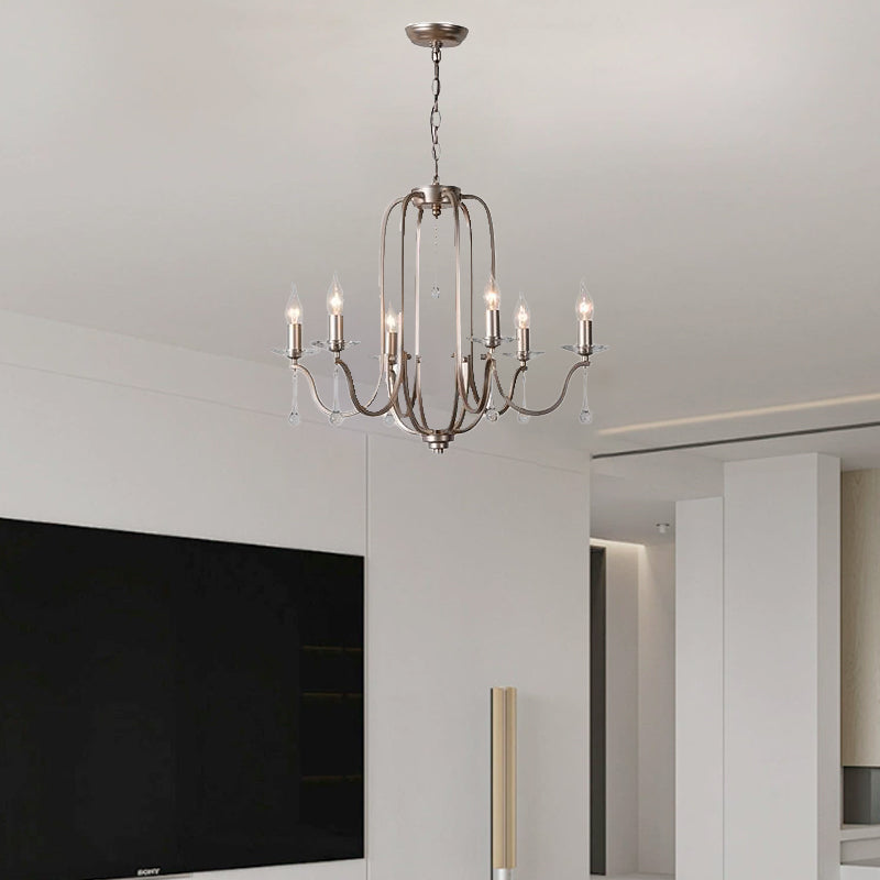 Traditional French Candlestick Iron Crystal Chandelier 6/9-Light for Living Room

Elevate your living space with this stunning traditional French candlestick chandelier. Crafted from durable iron and adorned with elegant crystal accents, this 6/9-light fi