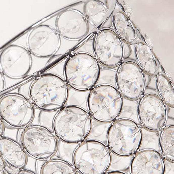 Modern Simplicity Cylinder Iron Crystal Table Lamp for Living Room