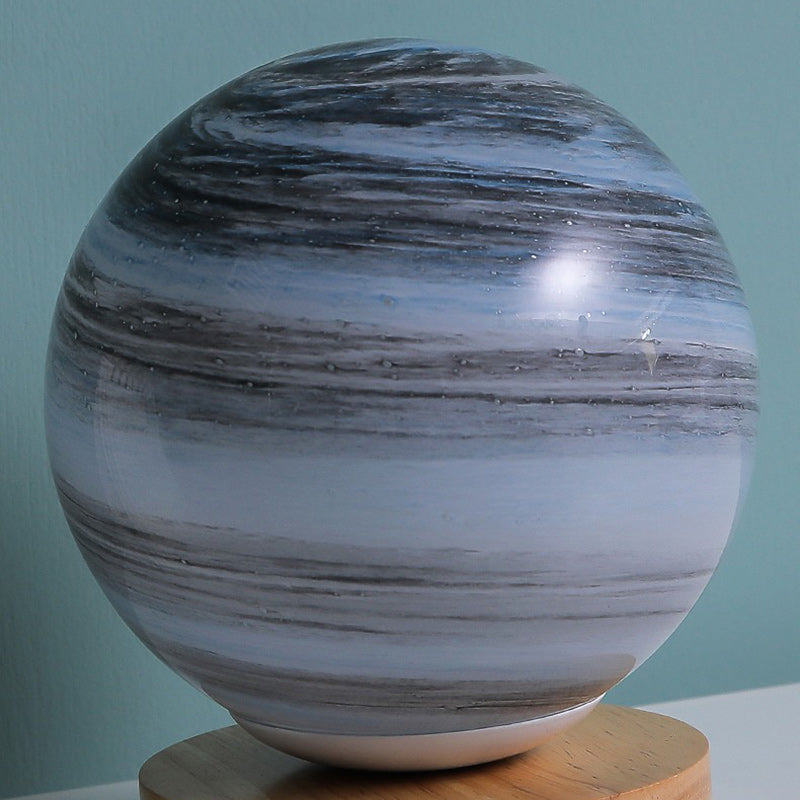 Contemporary Creative Globe Wood Glass LED Table Lamp for Living Room, Modern Nightstand Lighting, Stylish Home Decor, Energy-Efficient Brightness, Unique Design, Decorative Accent Light for Bedroom, Elegant Table Lighting Fixture, Trendy Living Room Tabl