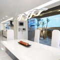 Modern Minimalist Double Loop Wave LED Chandelier - Aluminum Hardware for Dining Room
