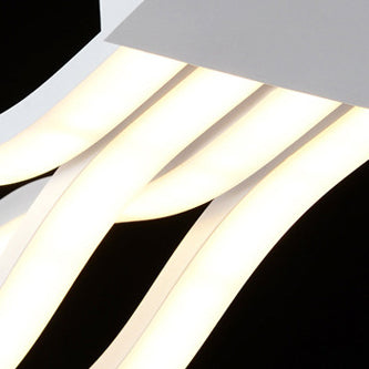 Modern Minimalist Double Loop Wave LED Chandelier - Aluminum Hardware for Dining Room