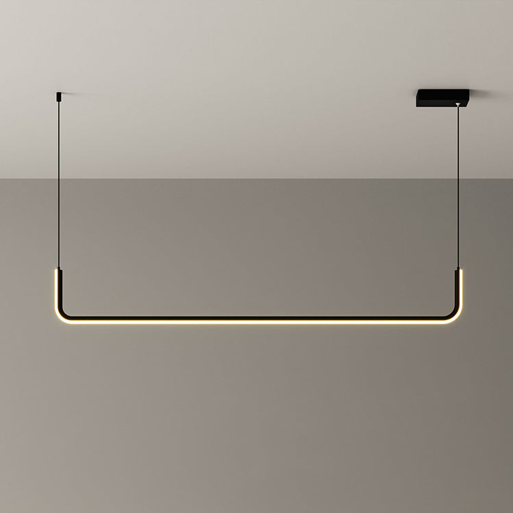Modern Minimalist Aluminum LED Island Light Chandelier with Silica Gel for Dining Room