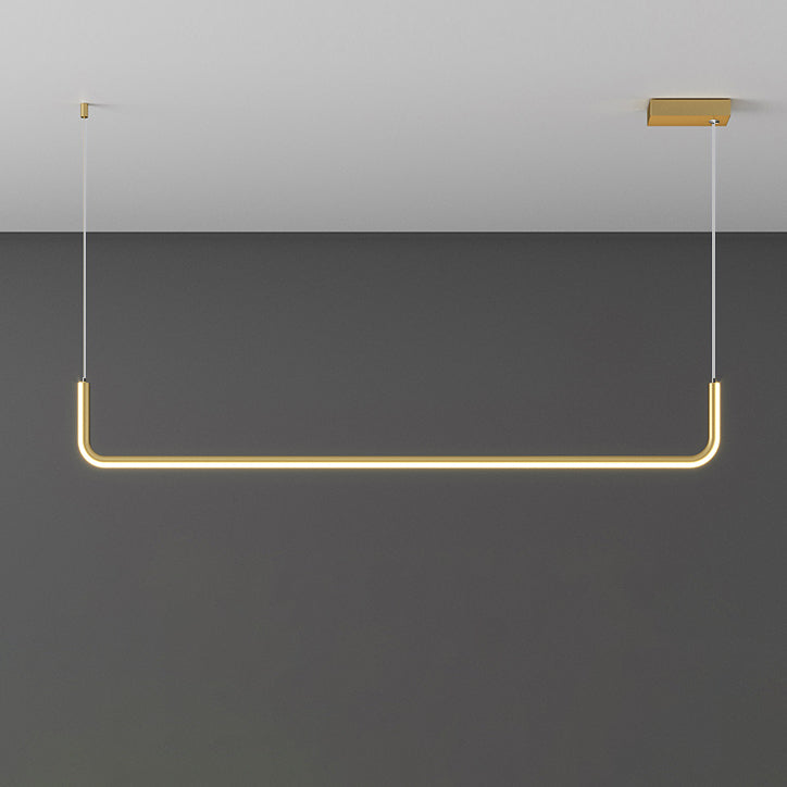 Modern Minimalist Aluminum LED Island Light Chandelier with Silica Gel for Dining Room