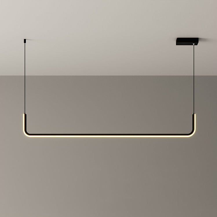 Modern Minimalist Aluminum LED Island Light Chandelier with Silica Gel for Dining Room