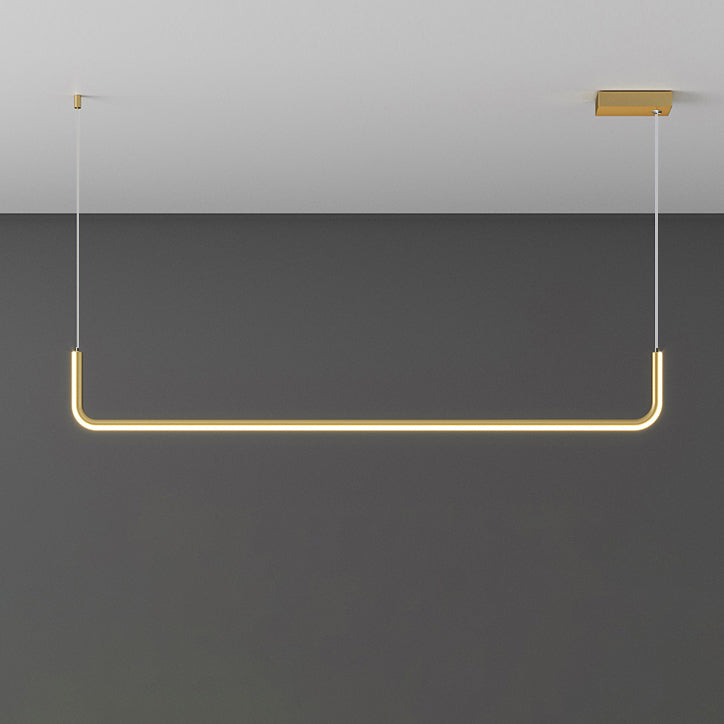 Modern Minimalist Aluminum LED Island Light Chandelier with Silica Gel for Dining Room