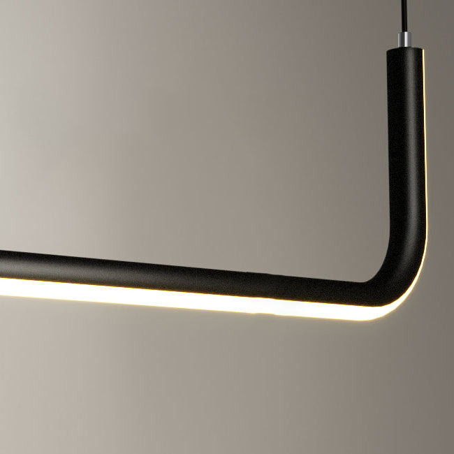 Modern Minimalist Aluminum LED Island Light Chandelier with Silica Gel for Dining Room