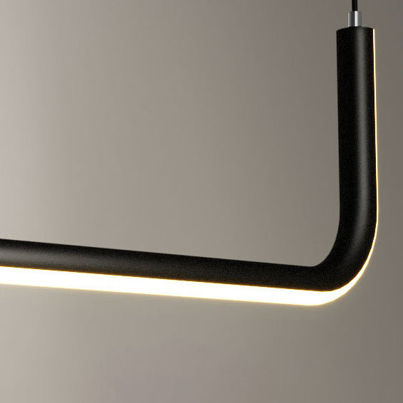 Modern Minimalist Aluminum LED Island Light Chandelier with Silica Gel for Dining Room