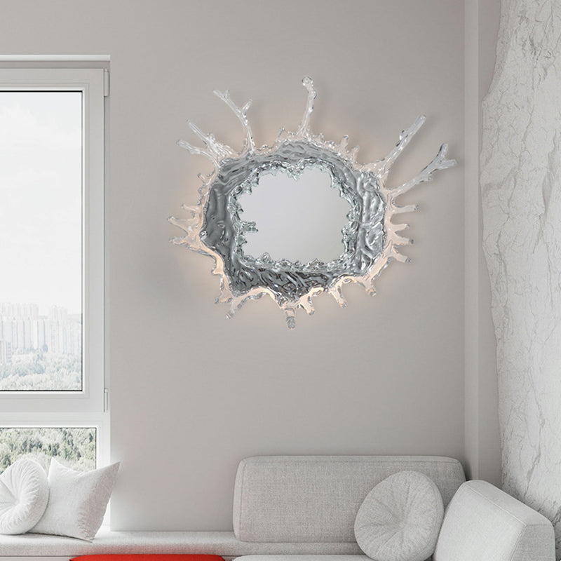 Contemporary Stainless Steel Acrylic Water Drop LED Wall Sconce for Bathroom