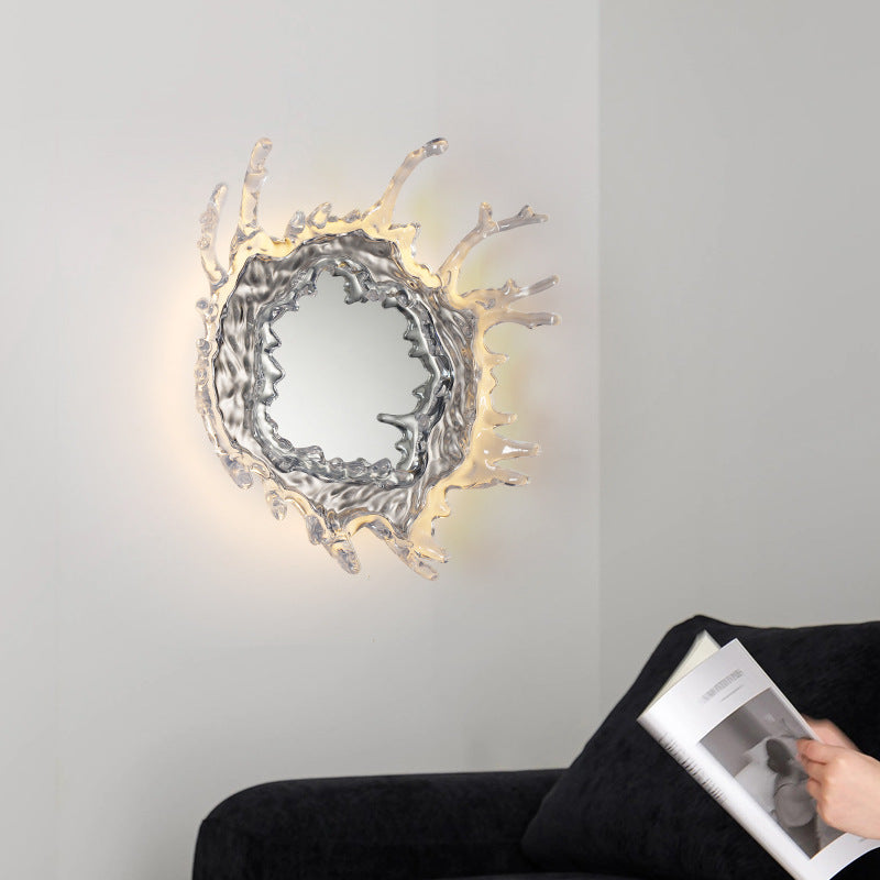Contemporary Stainless Steel Acrylic Water Drop LED Wall Sconce for Bathroom