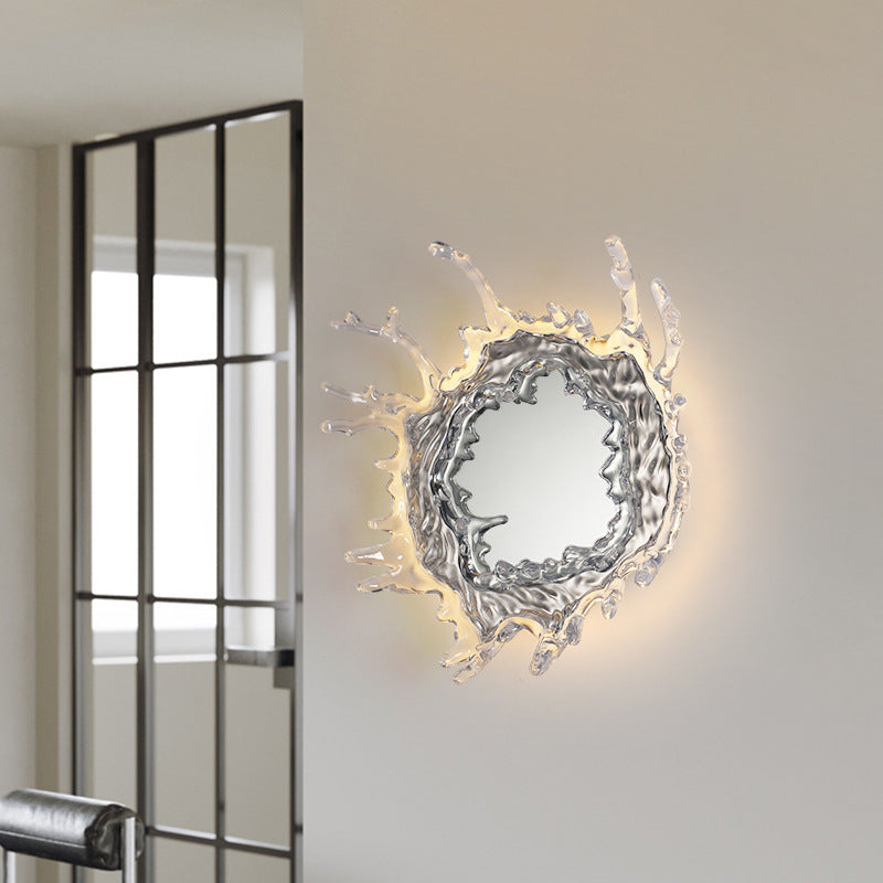 Contemporary Stainless Steel Acrylic Water Drop LED Wall Sconce for Bathroom