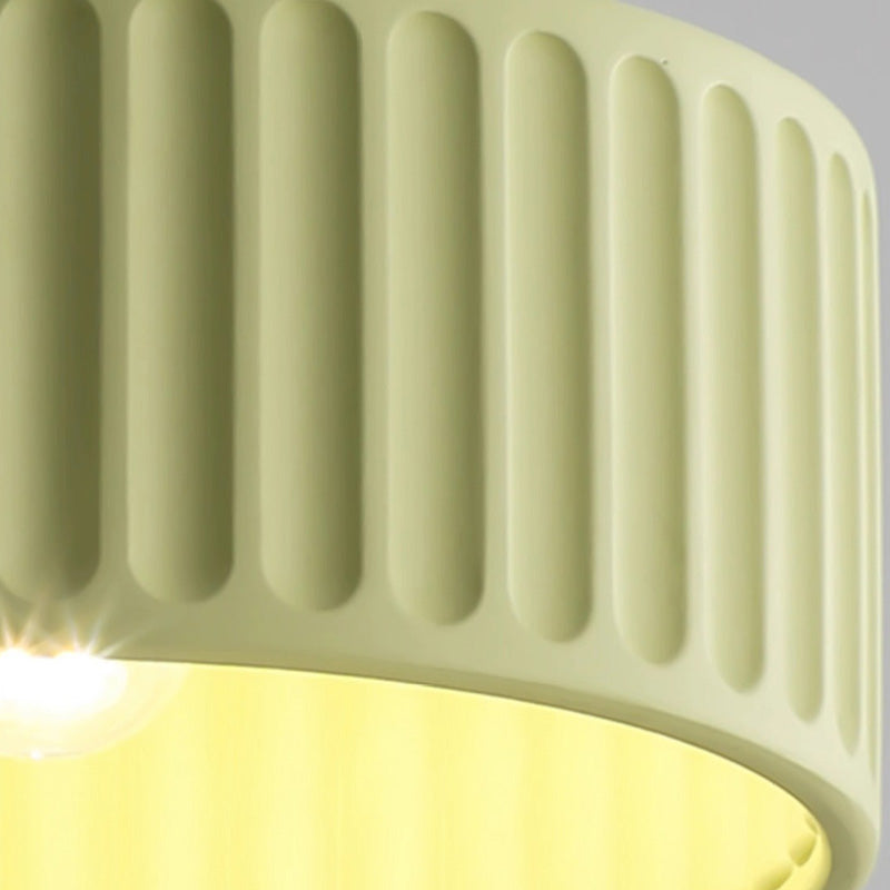 Contemporary Nordic Ribbed Resin 1-Light Semi-Flush Mount Ceiling Light for Hallways
