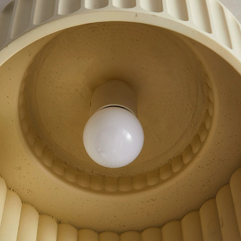 Contemporary Nordic Ribbed Resin 1-Light Semi-Flush Mount Ceiling Light for Hallways