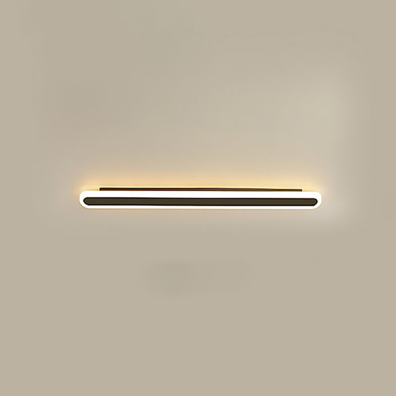 Modern Minimalist LED Wall Sconce - Rectangle Long Line Iron Acrylic Lamp for Living Room