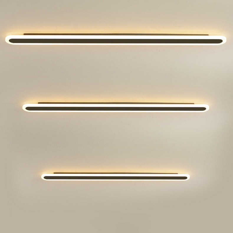 Modern Minimalist LED Wall Sconce - Rectangle Long Line Iron Acrylic Lamp for Living Room