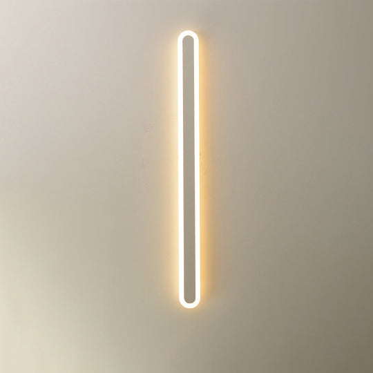 Modern Minimalist LED Wall Sconce - Rectangle Long Line Iron Acrylic Lamp for Living Room