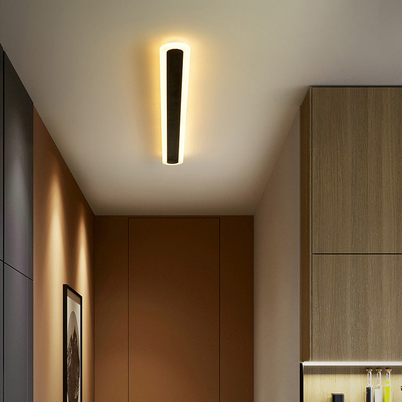 Modern Minimalist LED Wall Sconce - Rectangle Long Line Iron Acrylic Lamp for Living Room