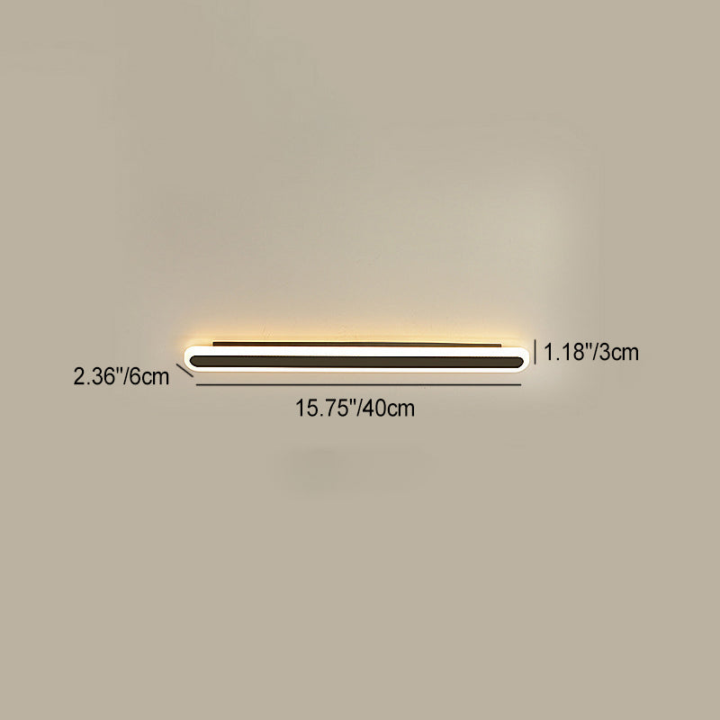 Modern Minimalist LED Wall Sconce - Rectangle Long Line Iron Acrylic Lamp for Living Room