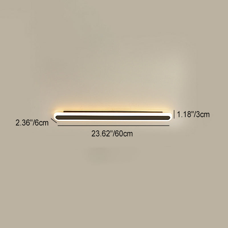 Modern Minimalist LED Wall Sconce - Rectangle Long Line Iron Acrylic Lamp for Living Room