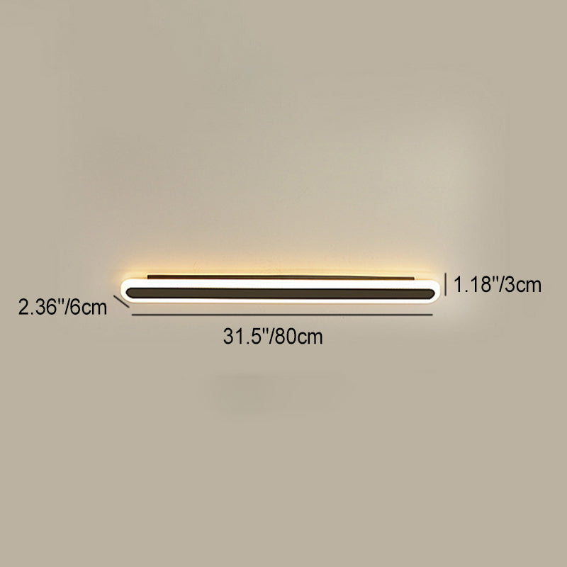 Modern Minimalist LED Wall Sconce - Rectangle Long Line Iron Acrylic Lamp for Living Room