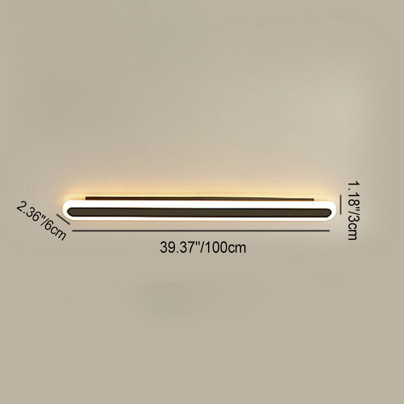 Modern Minimalist LED Wall Sconce - Rectangle Long Line Iron Acrylic Lamp for Living Room