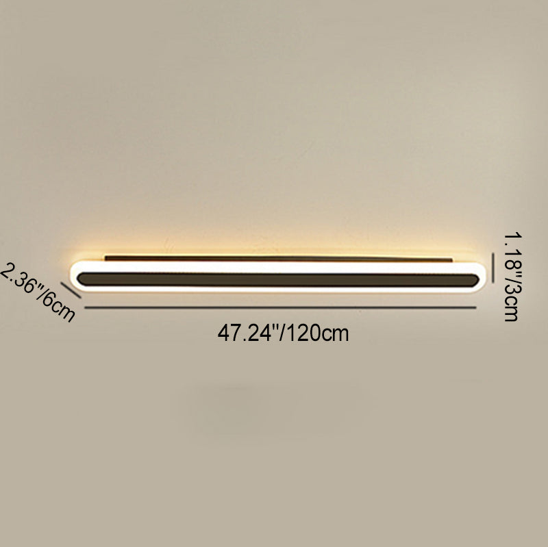 Modern Minimalist LED Wall Sconce - Rectangle Long Line Iron Acrylic Lamp for Living Room