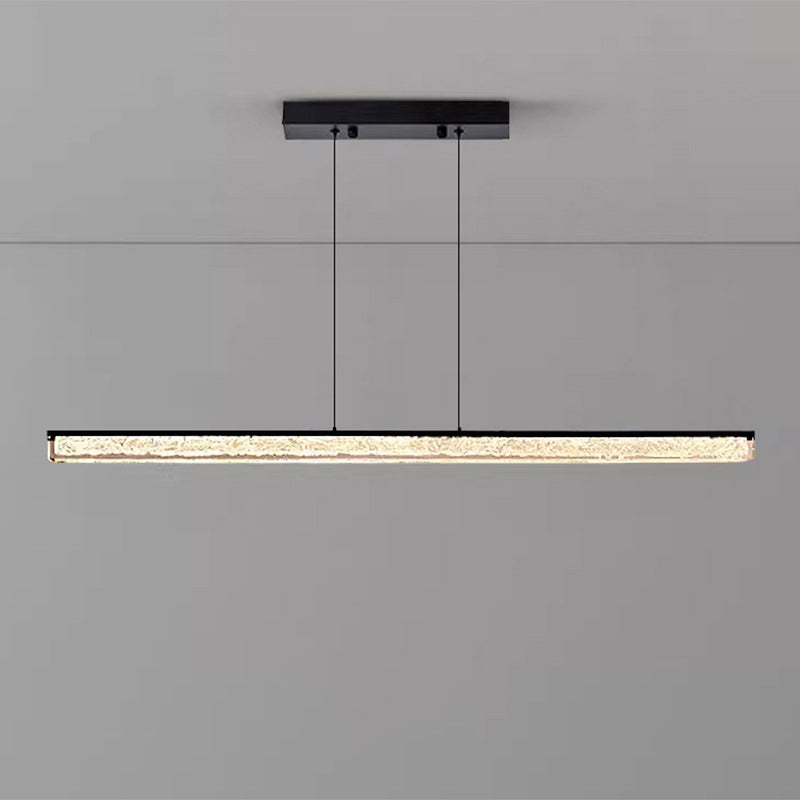 Modern Minimalist LED Island Light Chandelier for Dining Room - Long Strip Iron & Acrylic Design