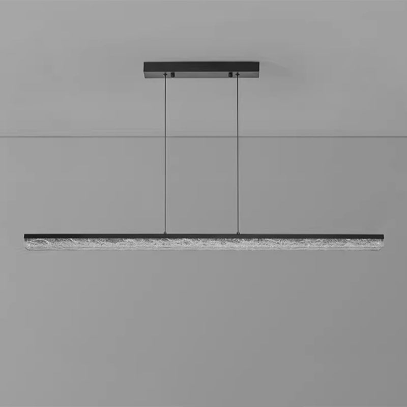 Modern Minimalist LED Island Light Chandelier for Dining Room - Long Strip Iron & Acrylic Design