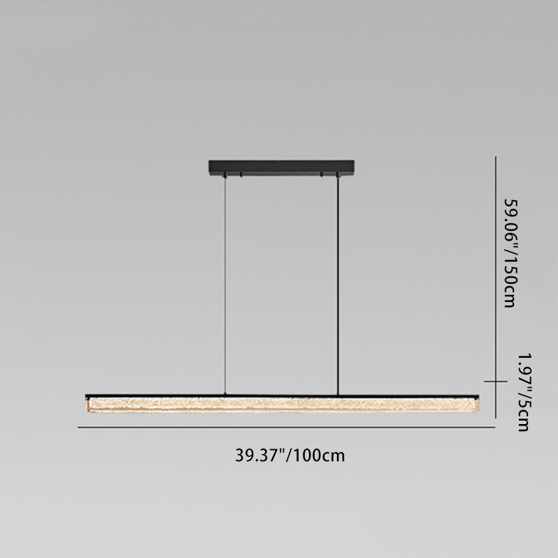 Modern Minimalist LED Island Light Chandelier for Dining Room - Long Strip Iron & Acrylic Design