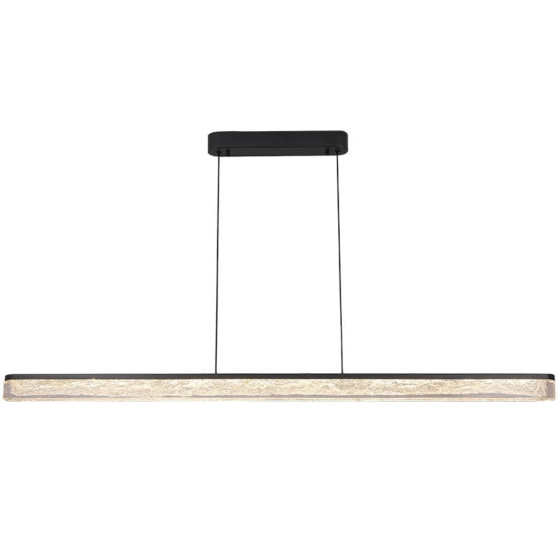 Modern Minimalist LED Island Light Chandelier for Dining Room - Long Strip Iron & Acrylic Design