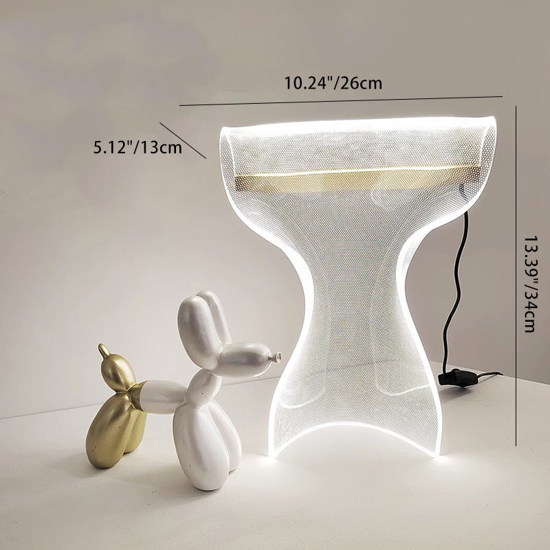 Contemporary Creative Irregular Transparent Aluminum Acrylic LED Table Lamp for Bedroom, Modern Home Lighting, Stylish Nightstand Light, Decorative LED Desk Lamp, Unique Acrylic Design, Energy-Efficient Lighting Solution, Ambient Bedroom Decor, Soft Glow