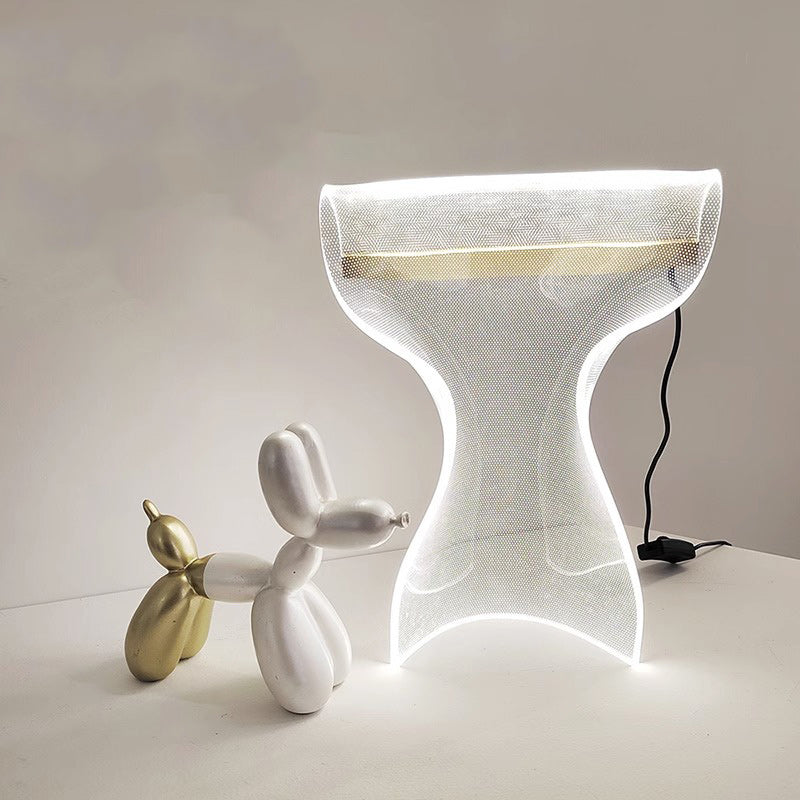 Contemporary Translucent Aluminum Acrylic LED Table Lamp for Bedroom