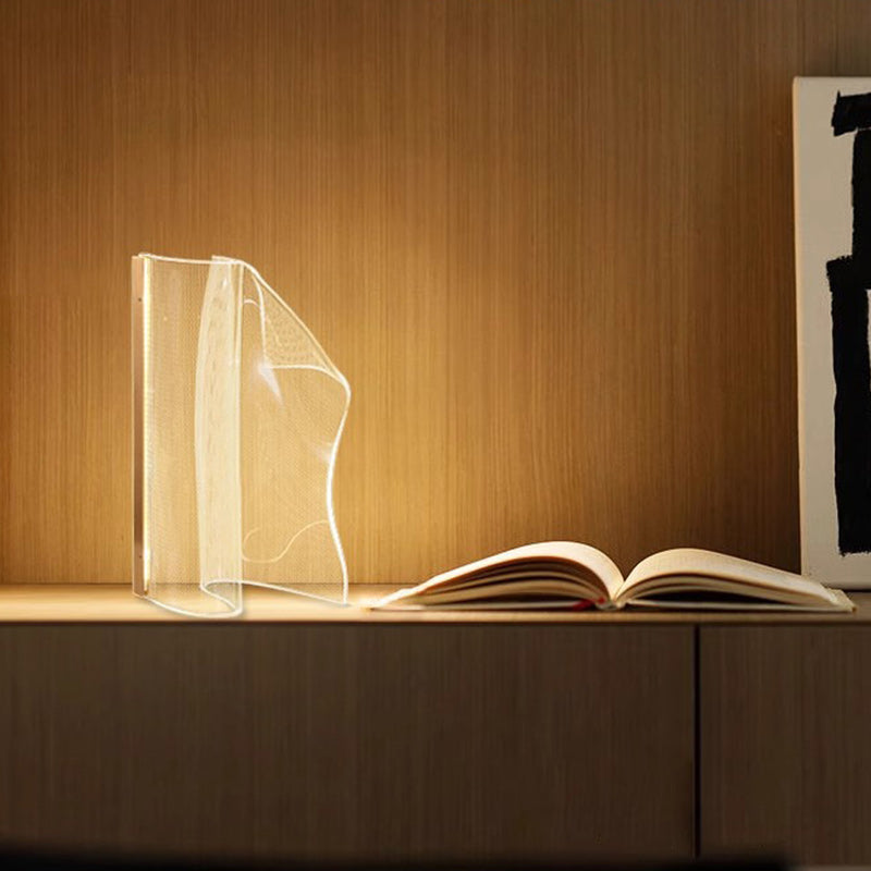 Contemporary Translucent Aluminum Acrylic LED Table Lamp for Bedroom