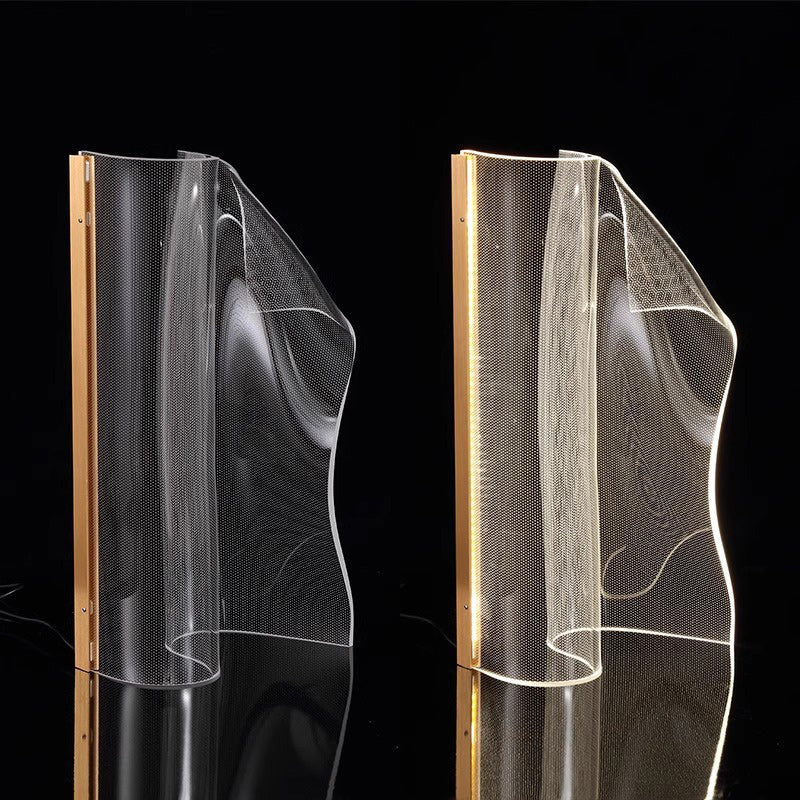 Contemporary Creative Irregular Transparent Aluminum Acrylic LED Table Lamp for Bedroom, Modern Home Lighting, Stylish Nightstand Light, Decorative LED Desk Lamp, Unique Acrylic Design, Energy-Efficient Lighting Solution, Ambient Bedroom Decor, Soft Glow
