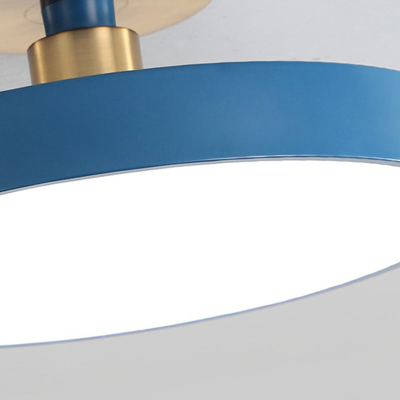 Modern Minimalist Round Acrylic LED Ceiling Light for Bedroom Semi-Flush Mount