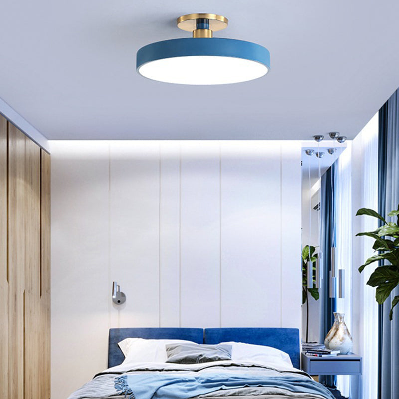 Modern Minimalist Round Acrylic LED Ceiling Light for Bedroom Semi-Flush Mount
