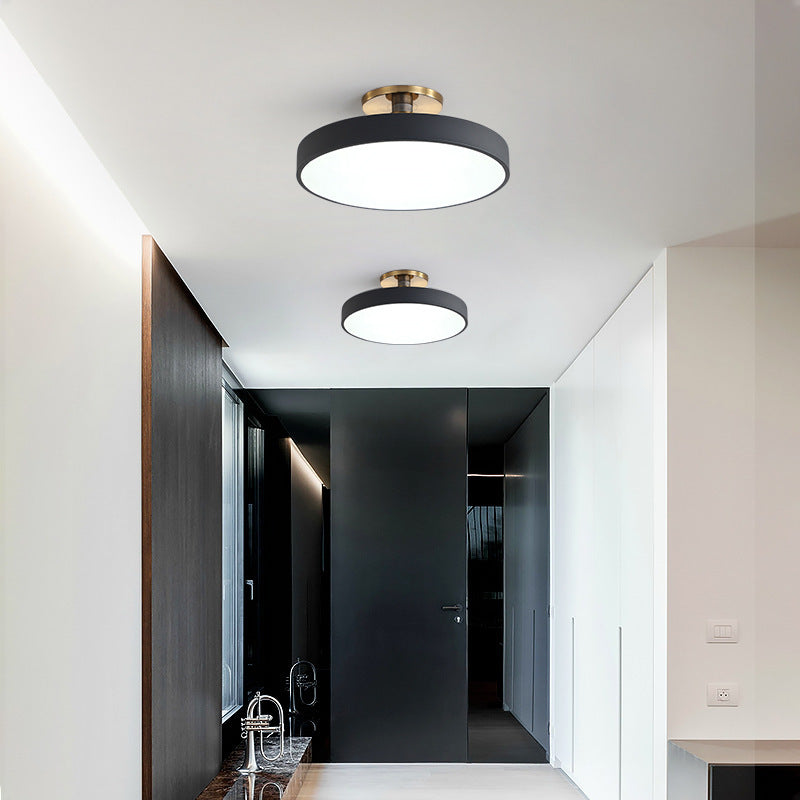 Modern Minimalist Round Acrylic LED Ceiling Light for Bedroom Semi-Flush Mount