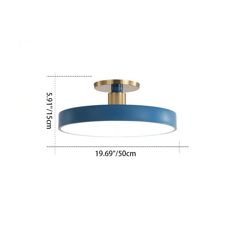 Modern Minimalist Round Acrylic LED Ceiling Light for Bedroom Semi-Flush Mount