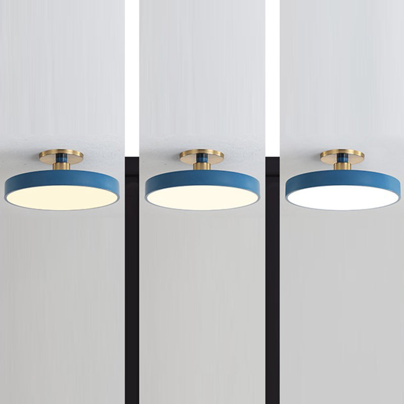 Modern Minimalist Round Acrylic LED Ceiling Light for Bedroom Semi-Flush Mount