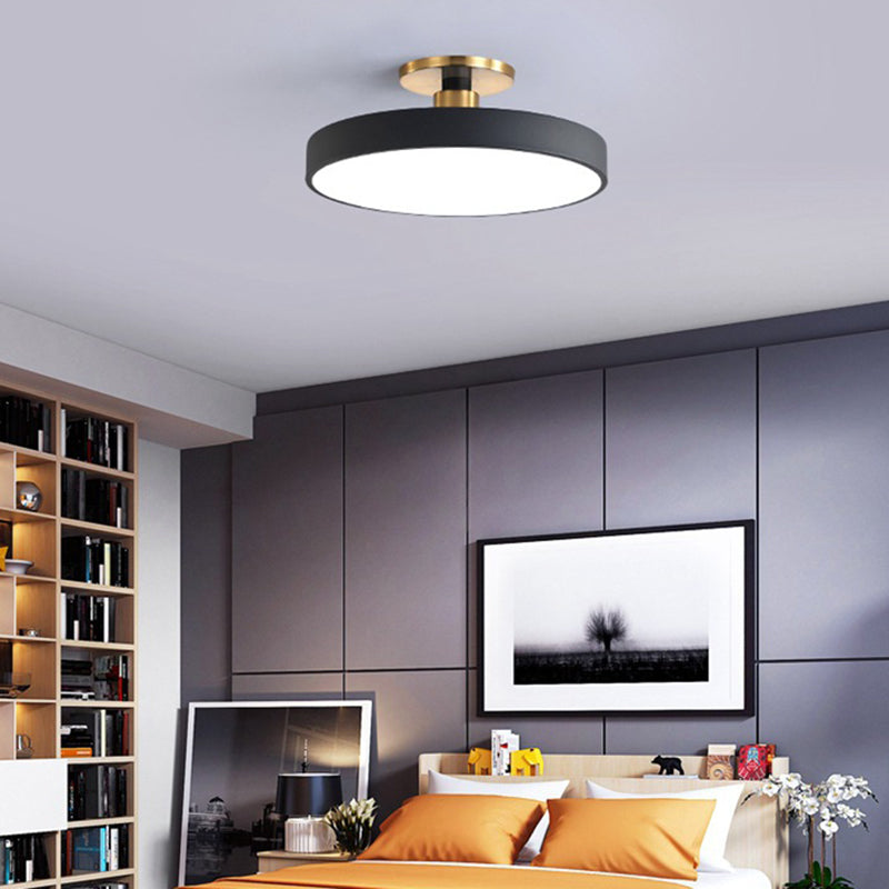 Modern Minimalist Round Acrylic LED Ceiling Light for Bedroom Semi-Flush Mount