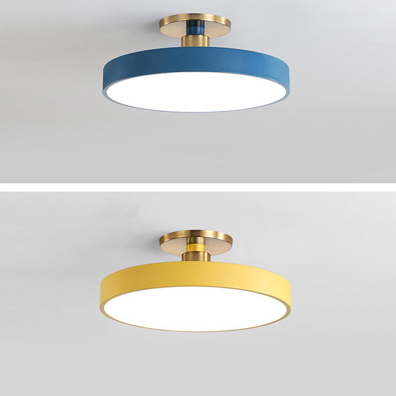 Modern Minimalist Round Acrylic LED Ceiling Light for Bedroom Semi-Flush Mount