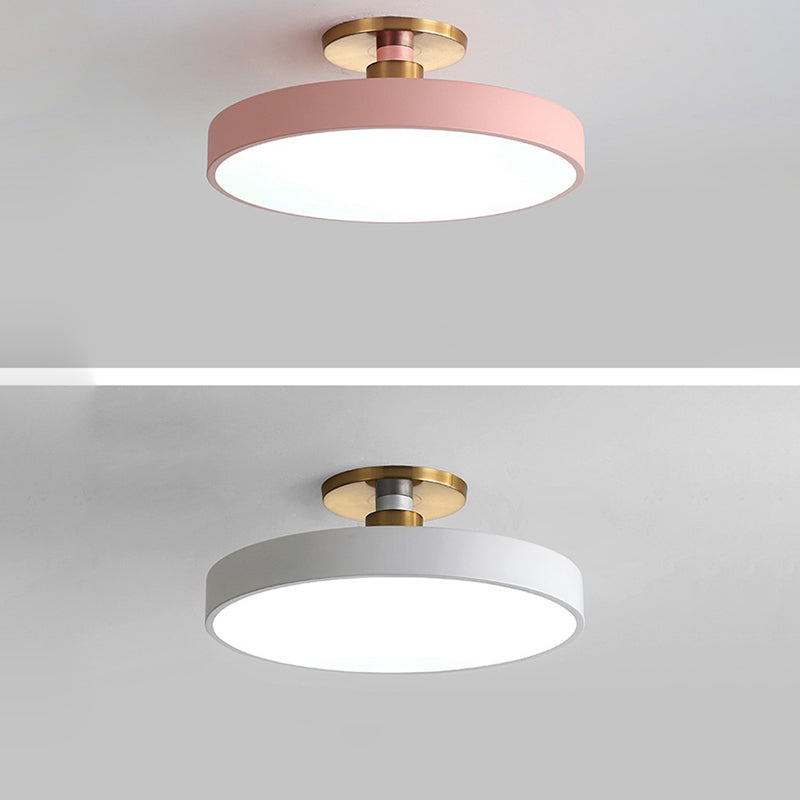 Modern Minimalist Round Acrylic LED Ceiling Light for Bedroom Semi-Flush Mount