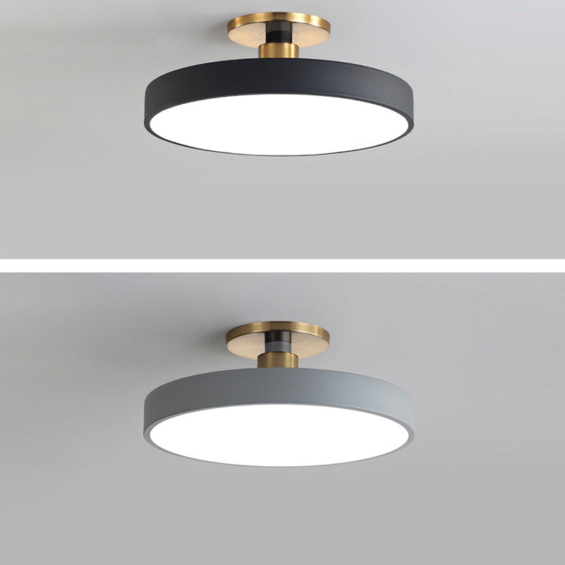 Modern Minimalist Round Acrylic LED Ceiling Light for Bedroom Semi-Flush Mount