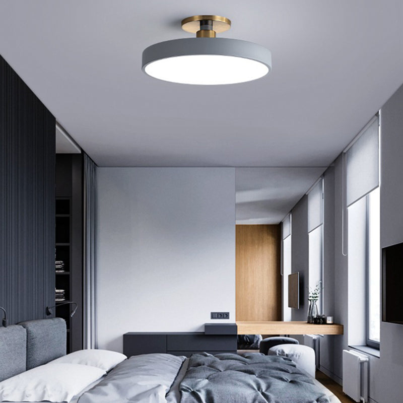 Modern Minimalist Round Acrylic LED Ceiling Light for Bedroom Semi-Flush Mount