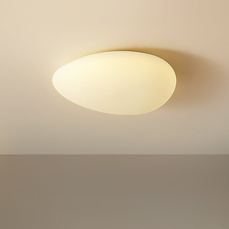 Modern Minimalist Pebble Shape PE LED Ceiling Light for Bedroom Flush Mount