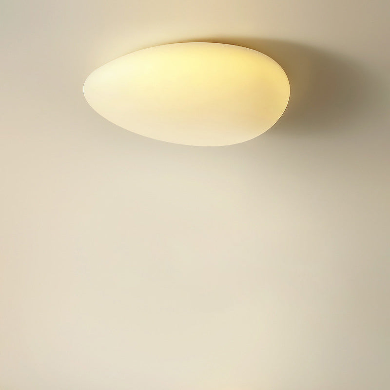 Modern Minimalist Pebble Shape PE LED Ceiling Light for Bedroom Flush Mount