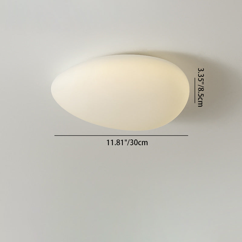 Modern Minimalist Pebble Shape PE LED Ceiling Light for Bedroom Flush Mount