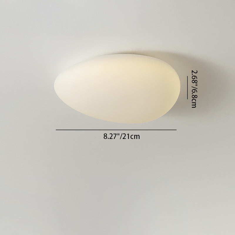 Modern Minimalist Pebble Shape PE LED Ceiling Light for Bedroom Flush Mount