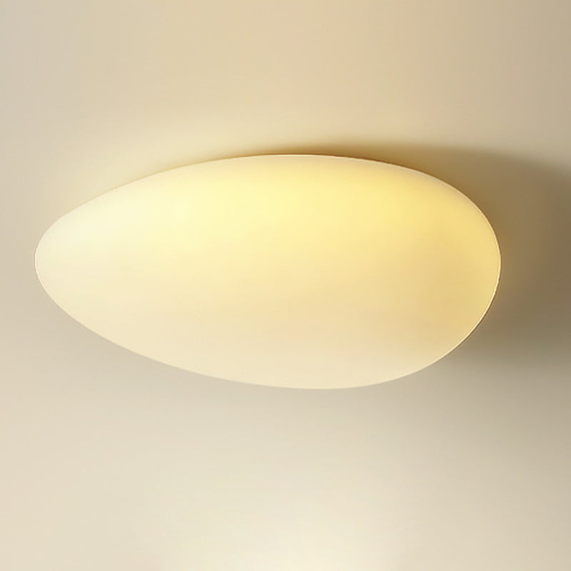Modern Minimalist Pebble Shape PE LED Ceiling Light for Bedroom Flush Mount