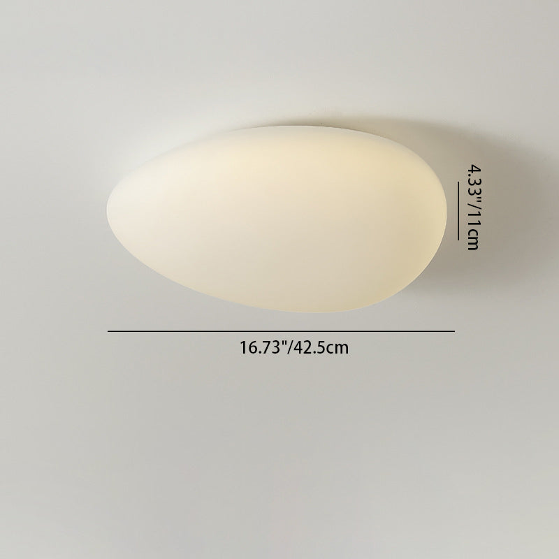 Modern Minimalist Pebble Shape PE LED Ceiling Light for Bedroom Flush Mount