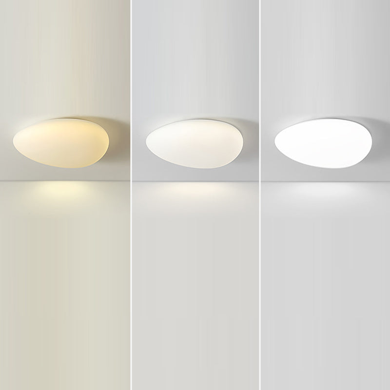 Modern Minimalist Pebble Shape PE LED Ceiling Light for Bedroom Flush Mount
